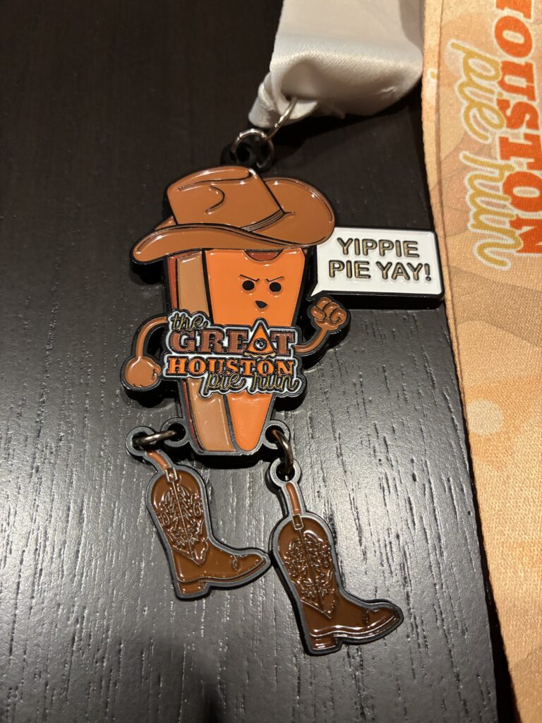 the great houston pie run finisher medal